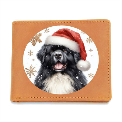 Christmas Dog - Newfoundland - Leather Wallet