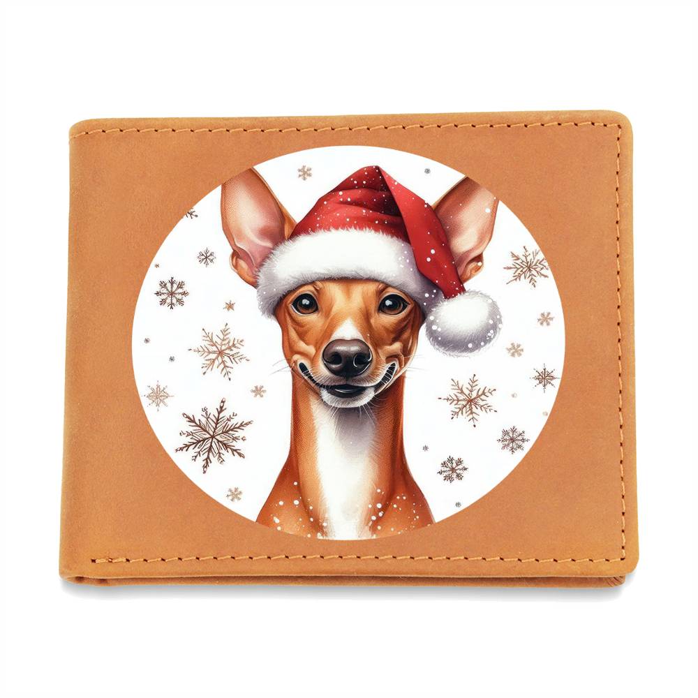 Christmas Dog - Cirneco dell’Etna - Leather Wallet