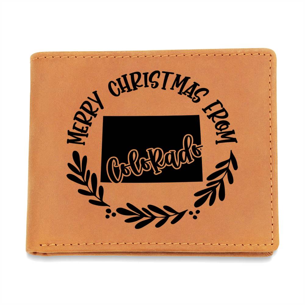 Merry Christmas From Colorado - Leather Wallet