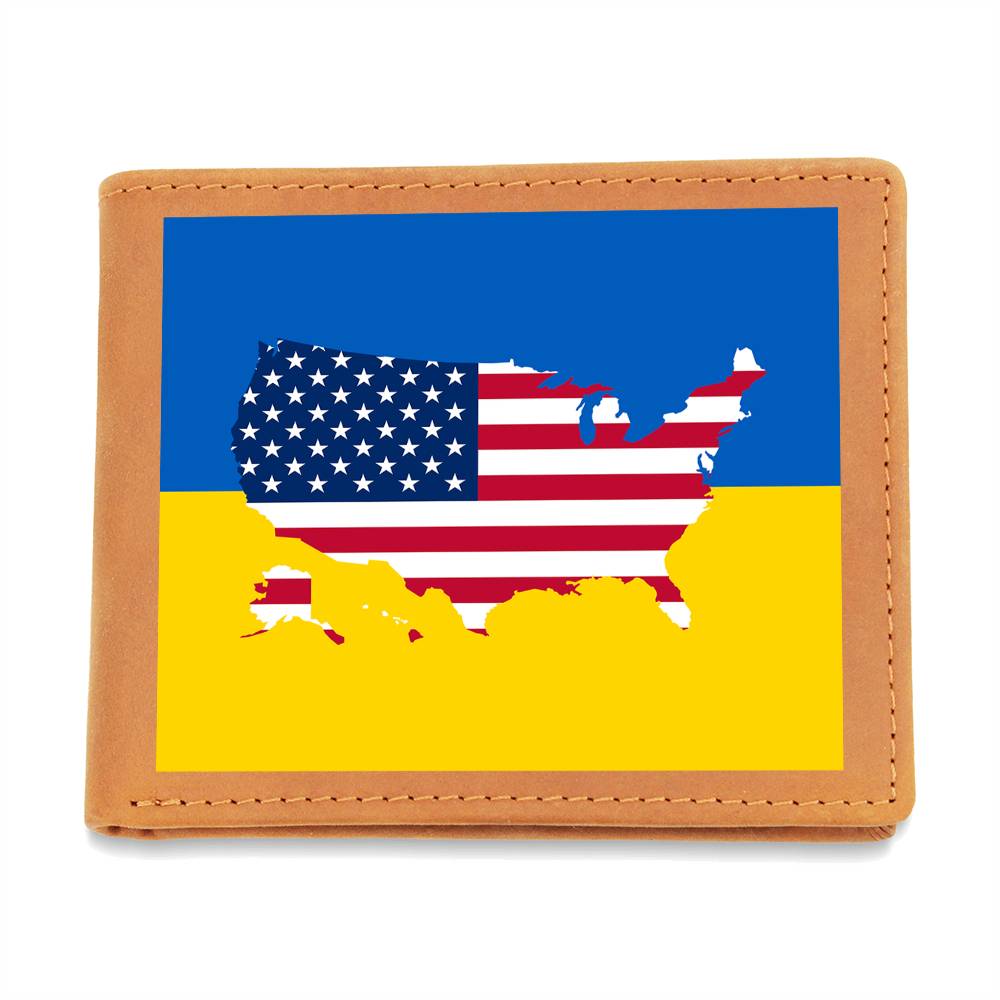 Ukrainian-American - Leather Wallet