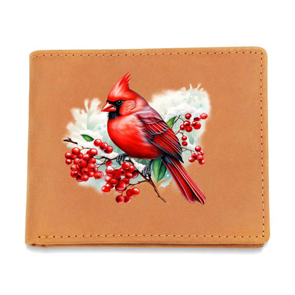 Christmas Cardinal 008 - Leather Wallet