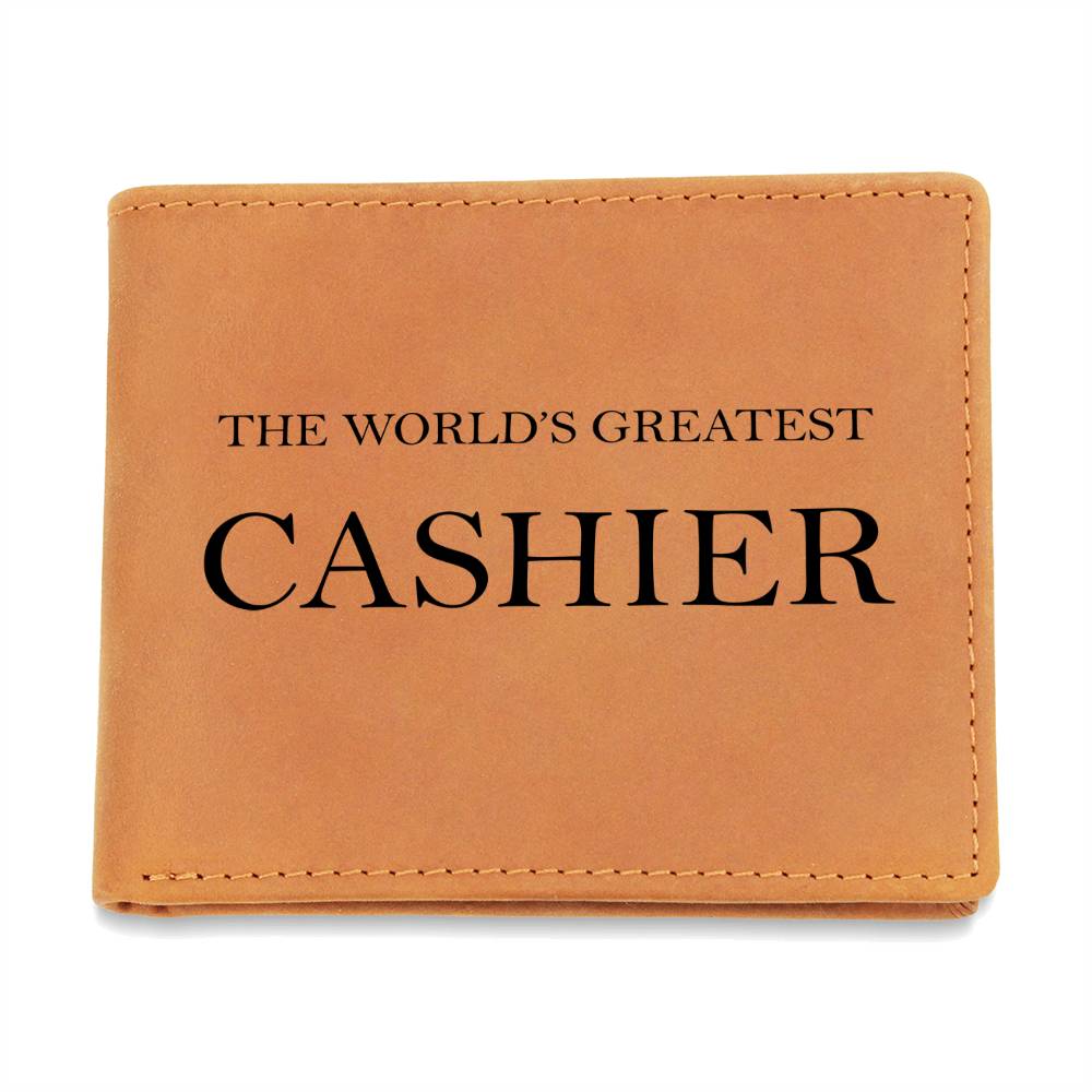 World's Greatest Cashier - Leather Wallet