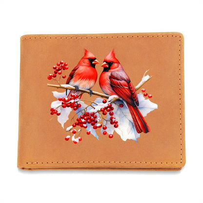 Christmas Cardinal 011 - Leather Wallet