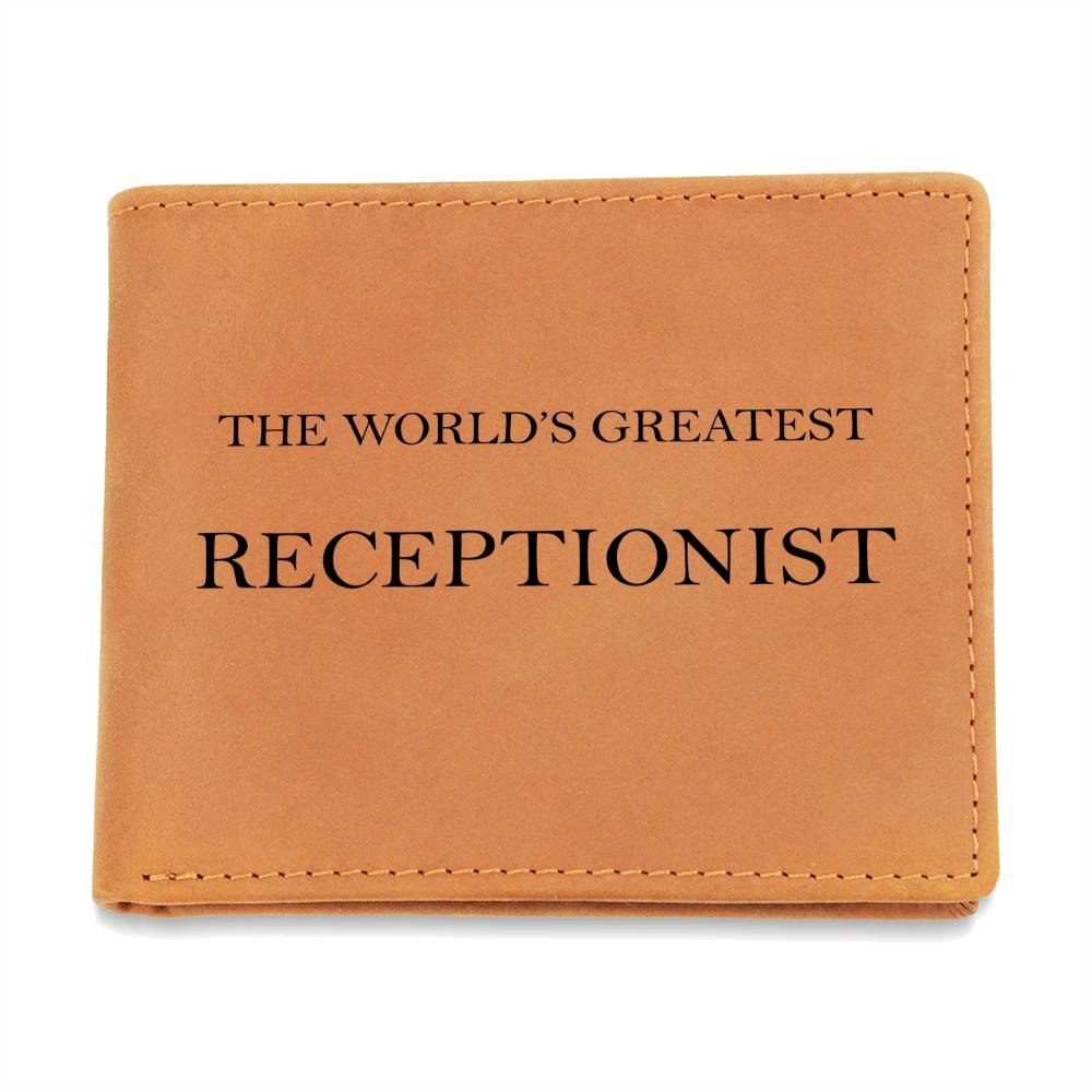 World's Greatest Receptionist - Leather Wallet