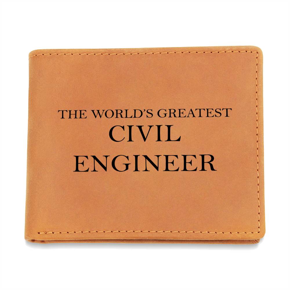 World's Greatest Civil Engineer - Leather Wallet