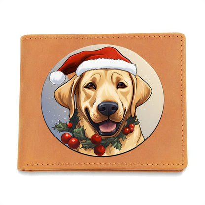 Dog Stained Glass Christmas Design 029 - Leather Wallet