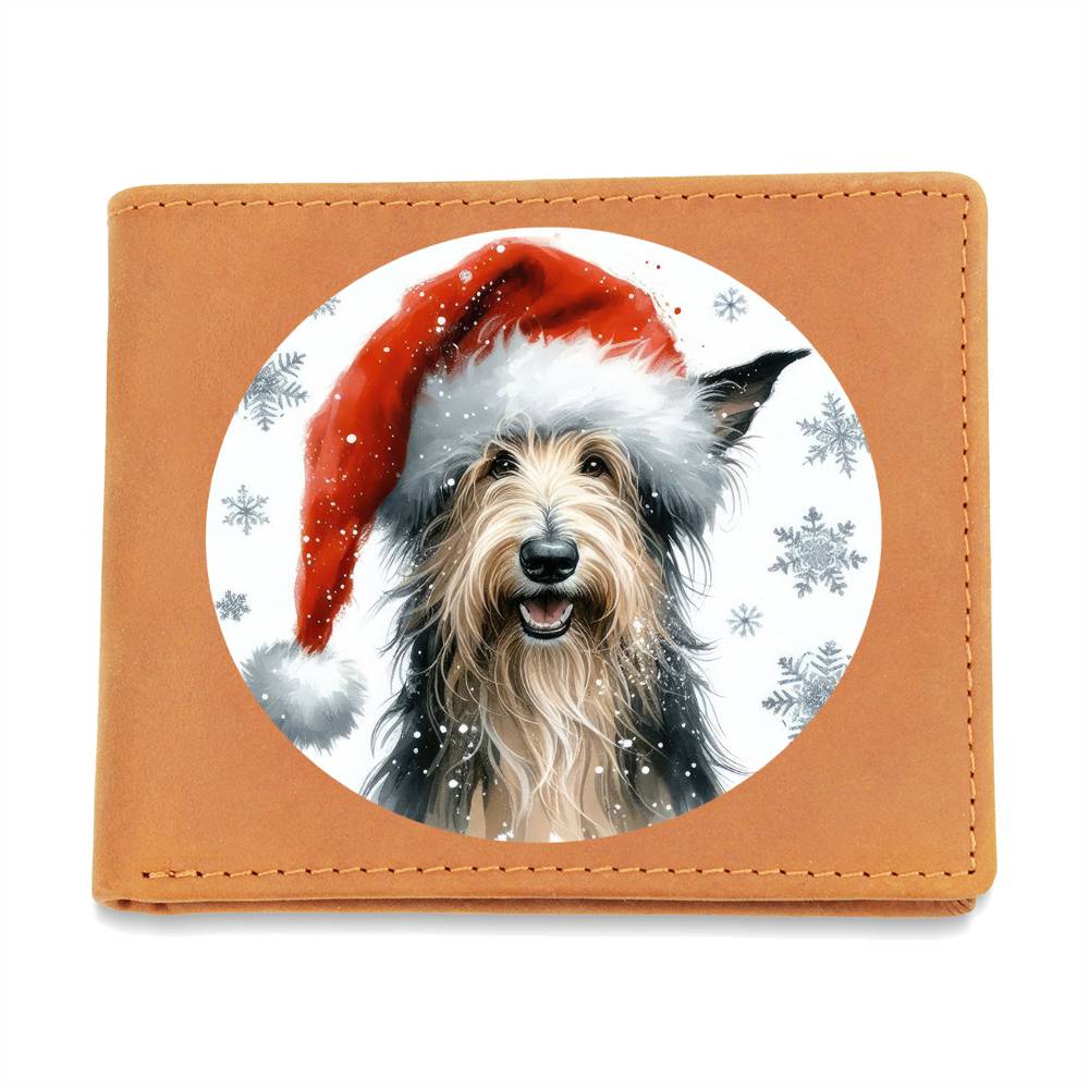 Christmas Dog - Scottish Deerhound - Leather Wallet