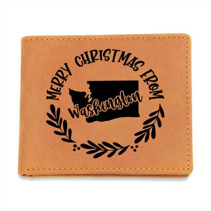 Merry Christmas From Washington - Leather Wallet
