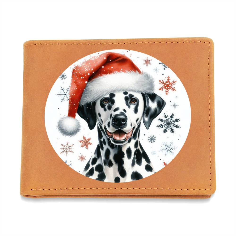 Christmas Dog - Dalmatian - Leather Wallet