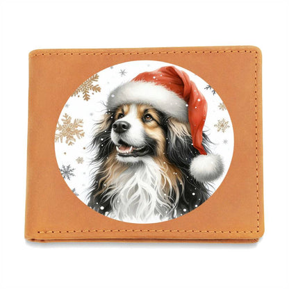 Christmas Dog - Barbet - Leather Wallet