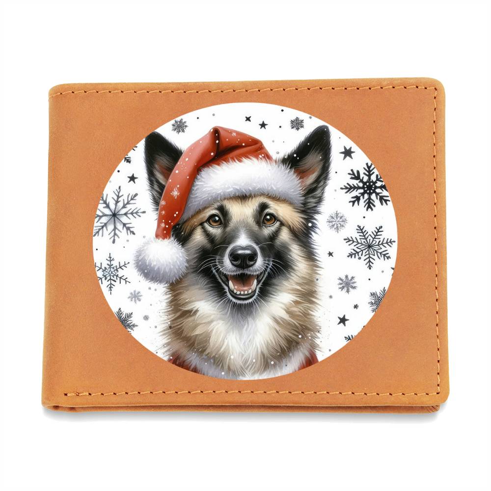 Christmas Dog - Mudi - Leather Wallet