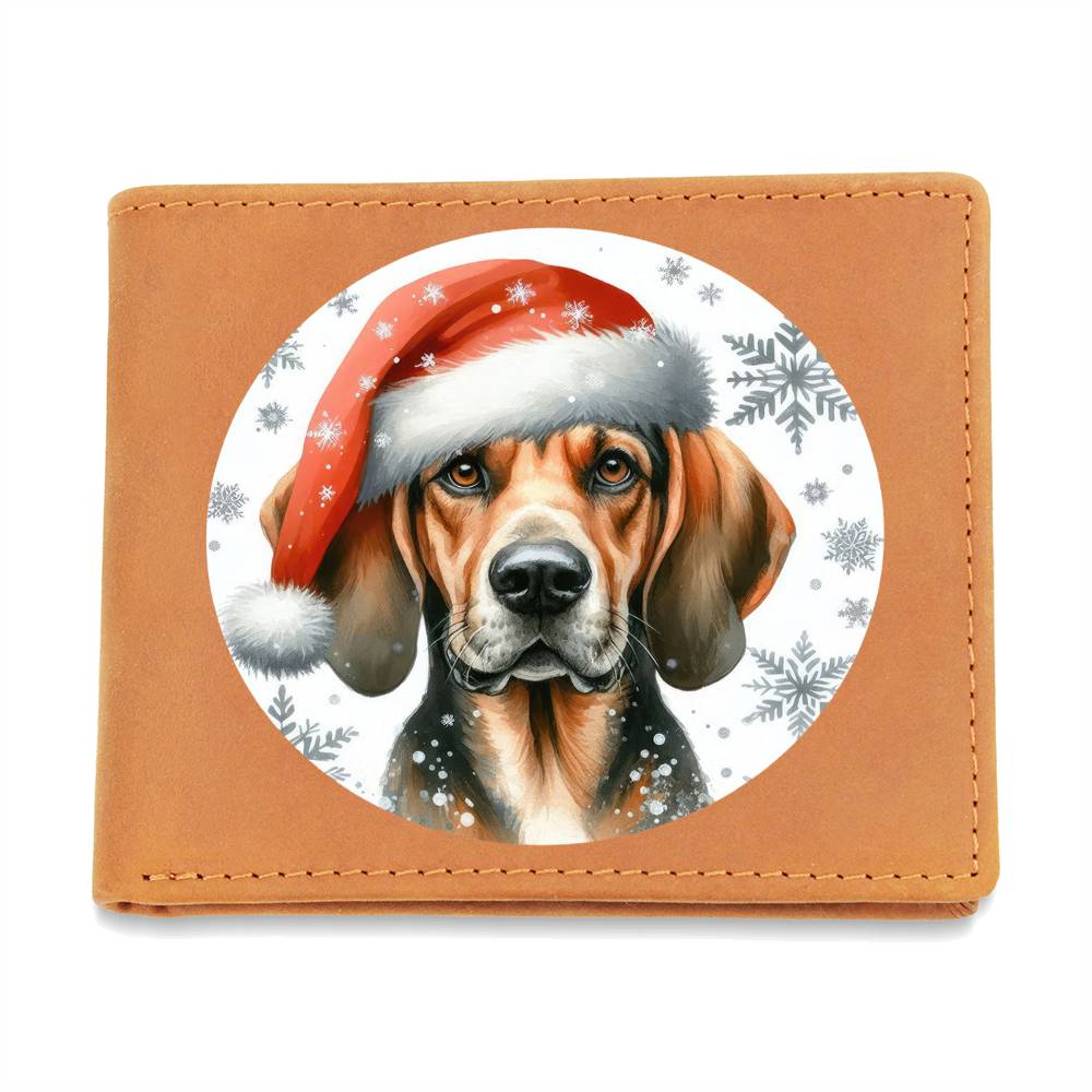 Christmas Dog - Plott Hound - Leather Wallet