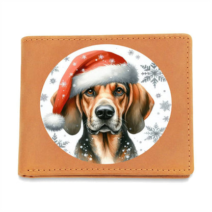 Christmas Dog - Plott Hound - Leather Wallet