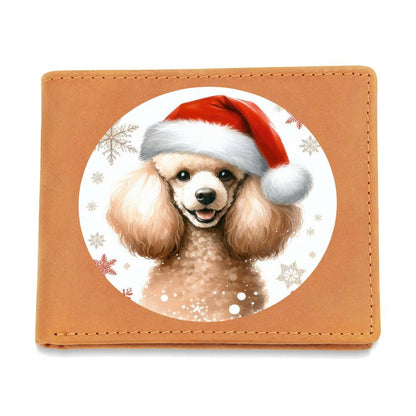 Christmas Dog - Poodle - Leather Wallet