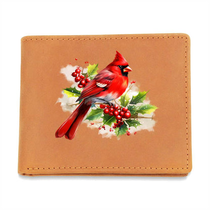 Christmas Cardinal 004 - Leather Wallet