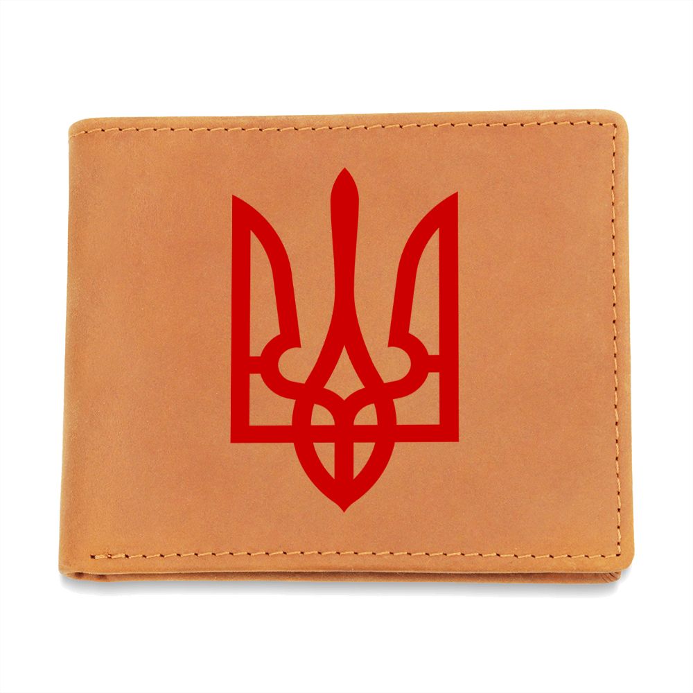Tryzub (Red) - Leather Wallet