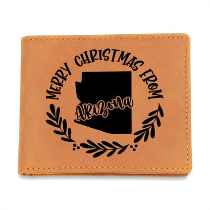 Merry Christmas From Arizona - Leather Wallet