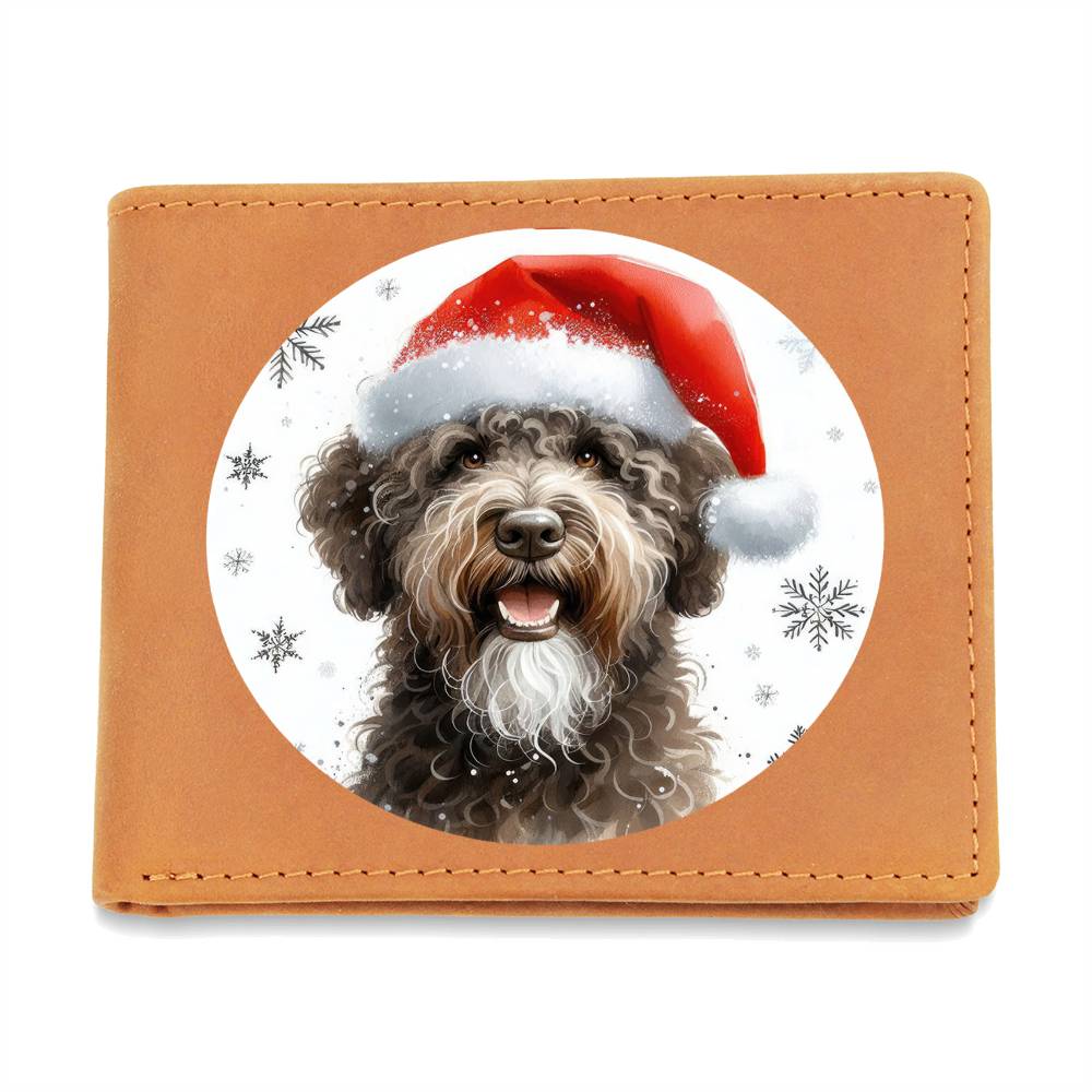 Christmas Dog - Spanish Water - Leather Wallet