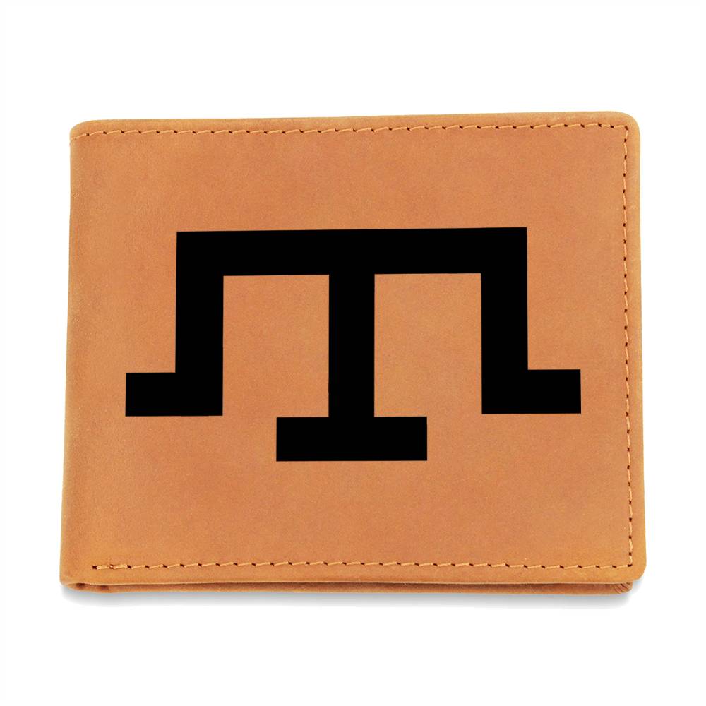 Tamga of Crimean Tatar Giray Dynasty (Black) - Leather Wallet