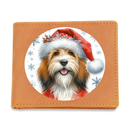 Christmas Dog - Petit Basset Griffon Vendeen - Leather Wallet