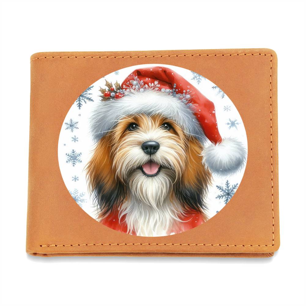 Christmas Dog - Petit Basset Griffon Vendeen - Leather Wallet
