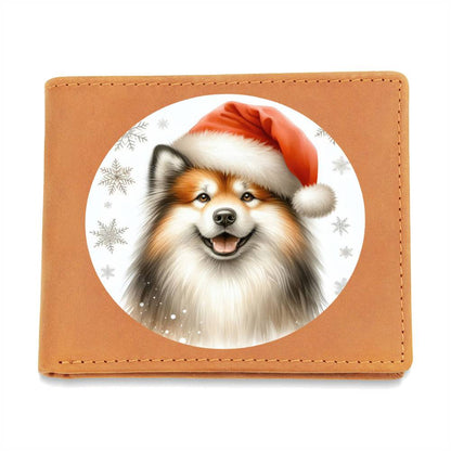 Christmas Dog - Finnish Lapphund - Leather Wallet