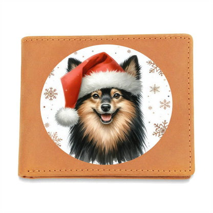 Christmas Dog - Schipperke - Leather Wallet