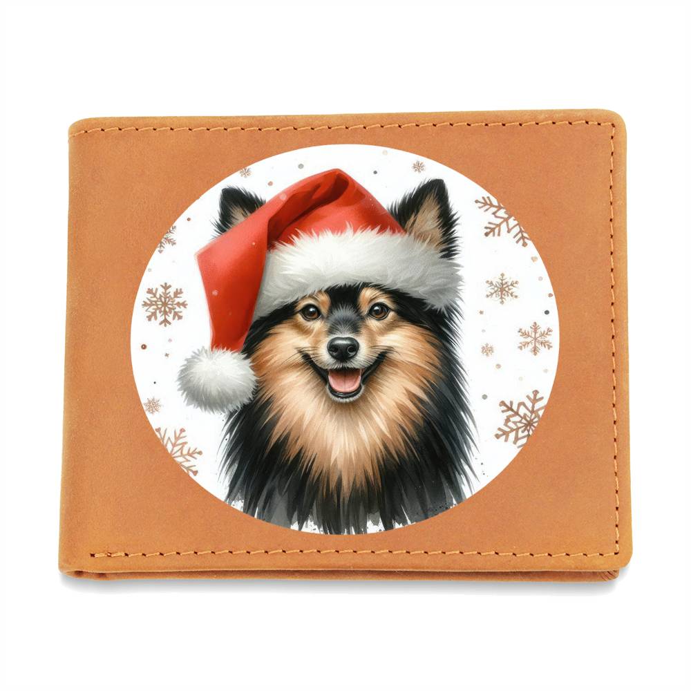 Christmas Dog - Schipperke - Leather Wallet