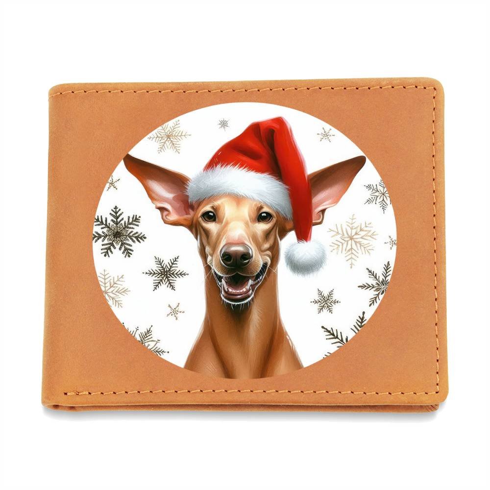 Christmas Dog - Pharaoh Hound - Leather Wallet