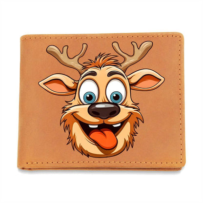 Funny Reindeer Face 07 - Leather Wallet