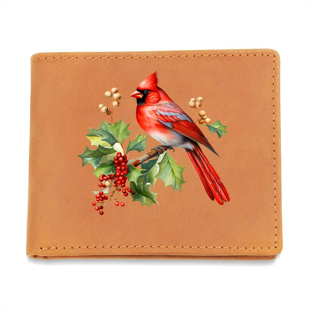 Christmas Cardinal 003 - Leather Wallet