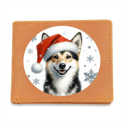 Christmas Dog - Swedish Vallhund - Leather Wallet