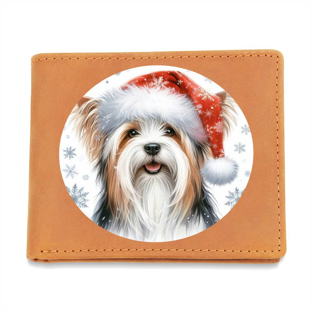 Christmas Dog - Biewer Terrier - Leather Wallet