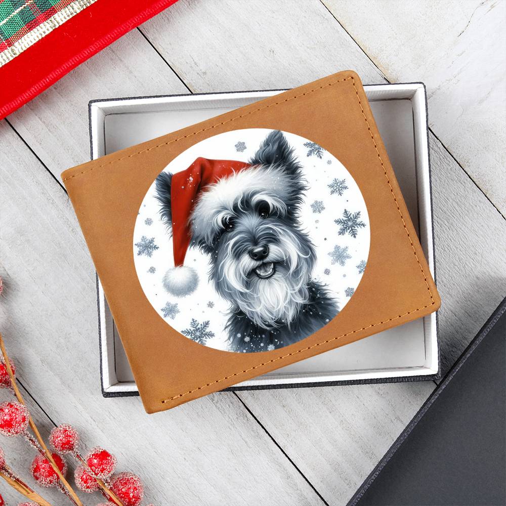 Christmas Dog - Kerry Blue Terrier - Leather Wallet