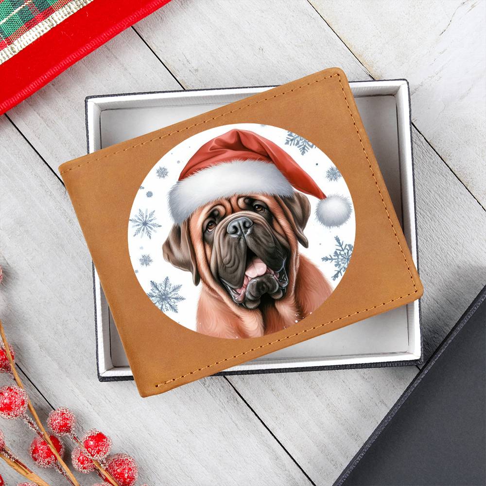 Christmas Dog - Neapolitan Mastiff - Leather Wallet