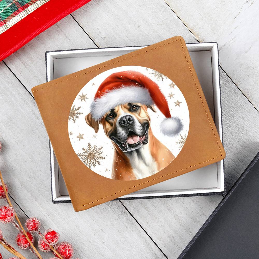 Christmas Dog - Dogo Argentino - Leather Wallet