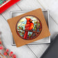 Christmas Red Cardinal Stained Glass Design 021 - Leather Wallet