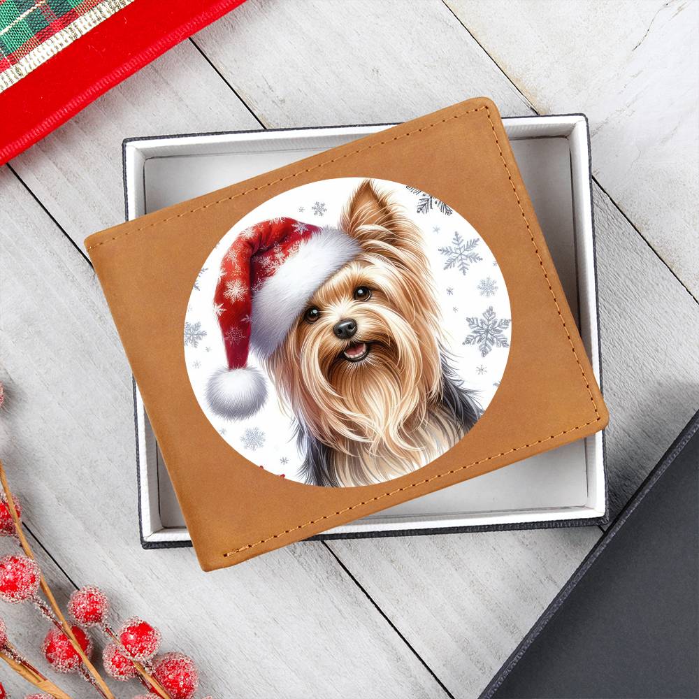 Christmas Dog - Silky Terrier - Leather Wallet