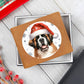 Christmas Dog - St. Bernard - Leather Wallet