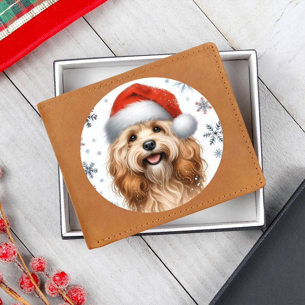 Christmas Dog - Cockapoo - Leather Wallet