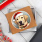 Dog Stained Glass Christmas Design 016 - Leather Wallet