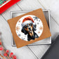 Christmas Dog - Black and Tan Coonhound - Leather Wallet