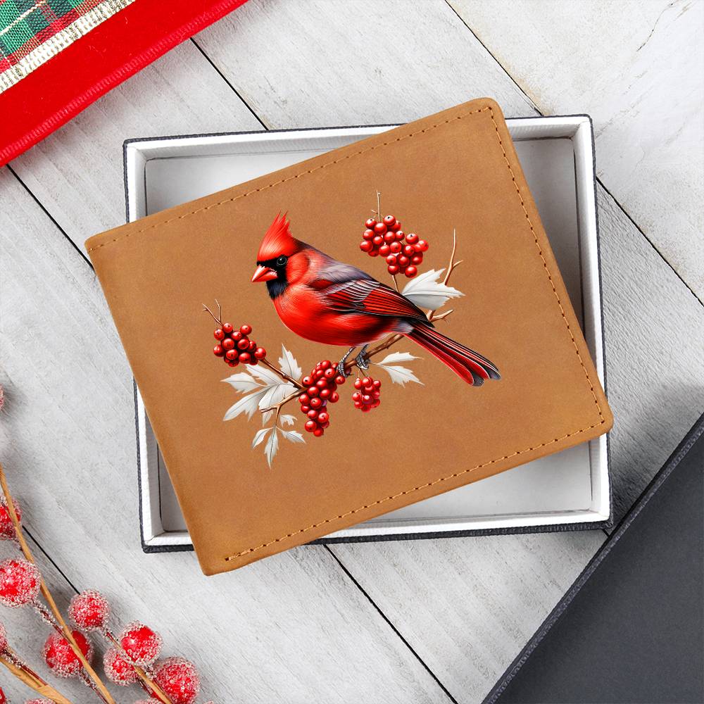 Christmas Cardinal 007 - Leather Wallet