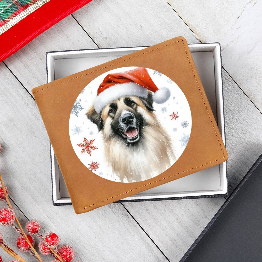 Christmas Dog - Anatolian Shepherd - Leather Wallet