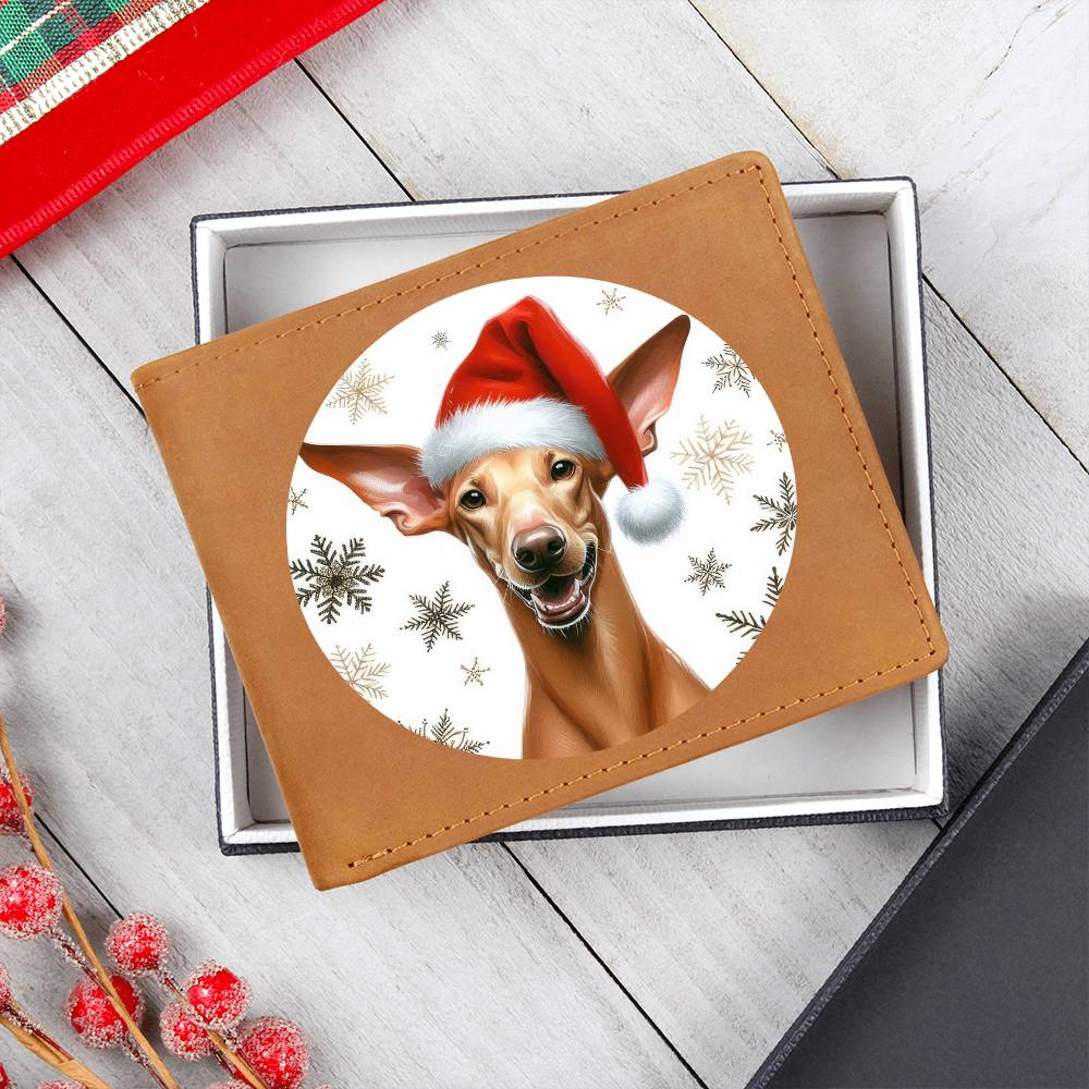 Christmas Dog - Pharaoh Hound - Leather Wallet