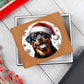 Christmas Dog - Rottweiler - Leather Wallet