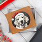 Dog Stained Glass Christmas Design 013 - Leather Wallet