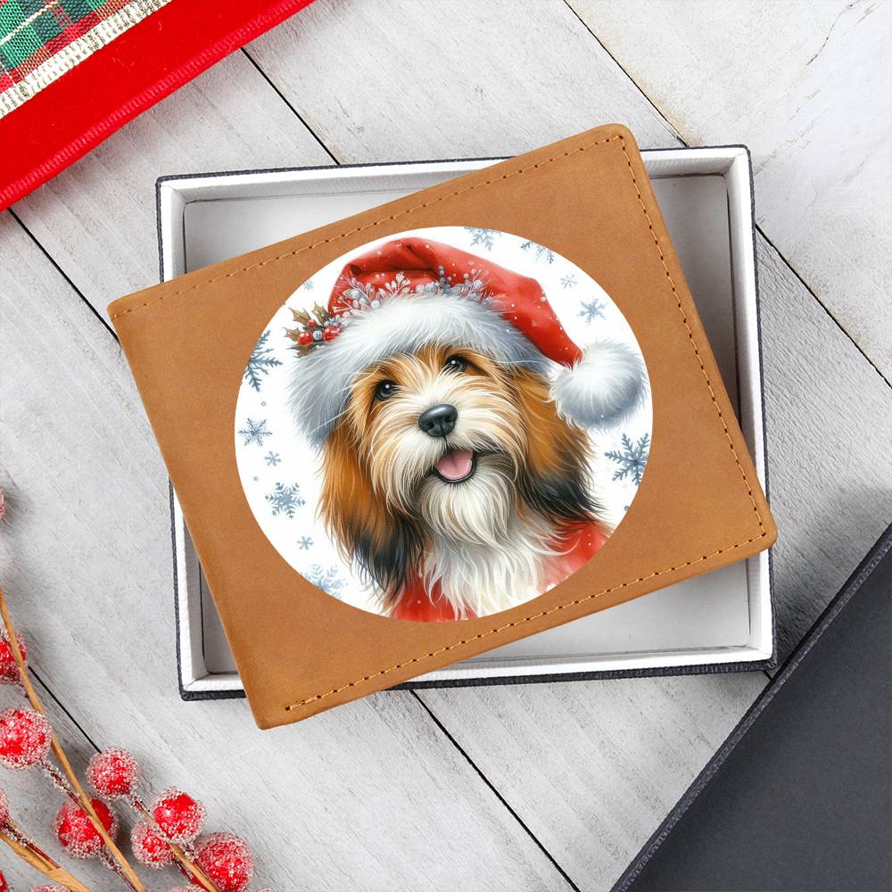 Christmas Dog - Petit Basset Griffon Vendeen - Leather Wallet