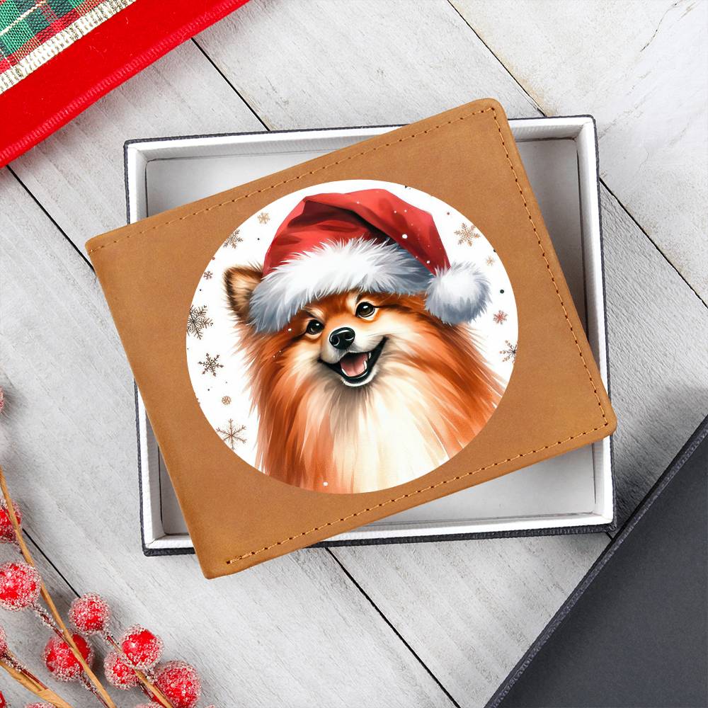 Christmas Dog - Finnish Spitz - Leather Wallet