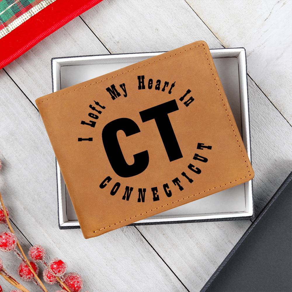 Heart In Connecticut v01 - Leather Wallet